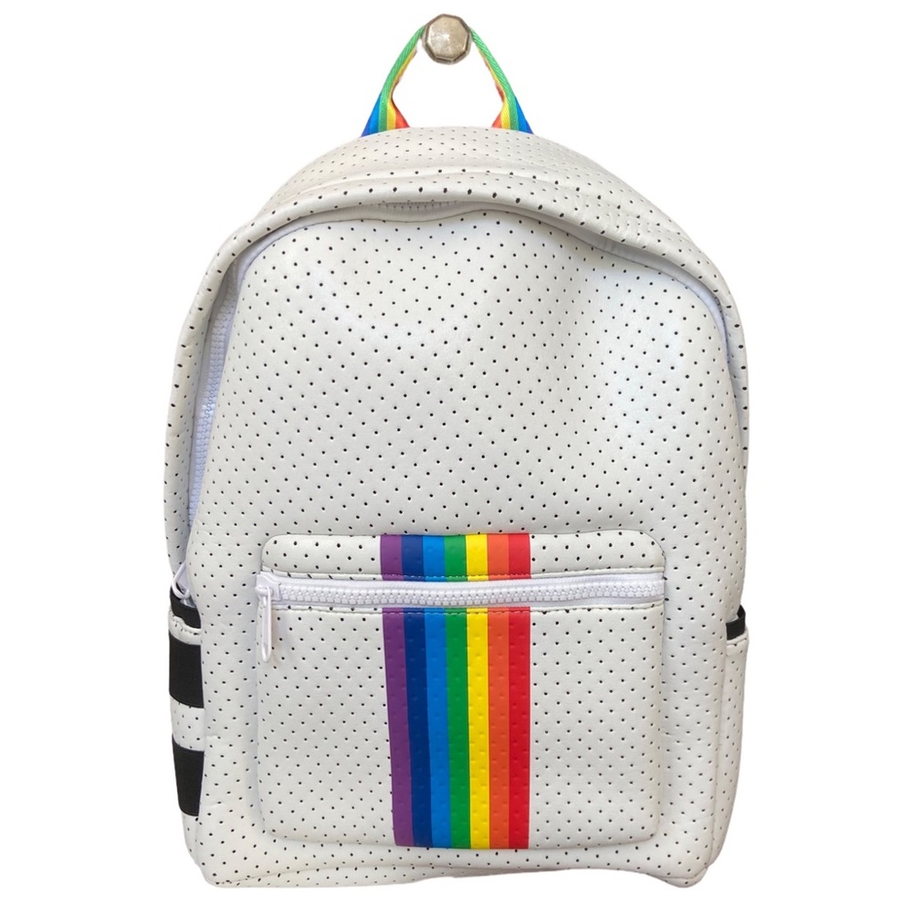 NWT Parker and Hyde Neoprene Backpack, Rainbow and‎ White, Pride